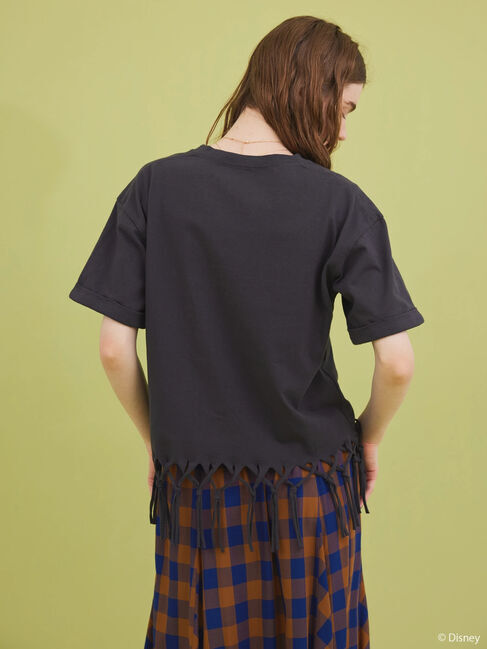  「裾フリンジ半袖カットプルオーバー/Mickey」|Tシャツ・カットソー|