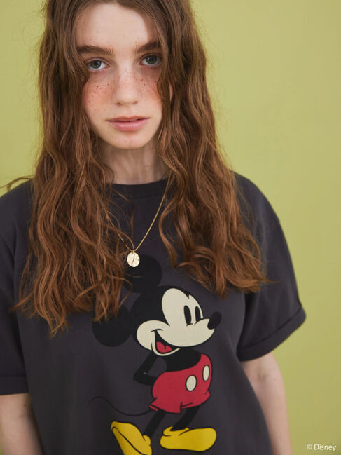  「裾フリンジ半袖カットプルオーバー/Mickey」|Tシャツ・カットソー|