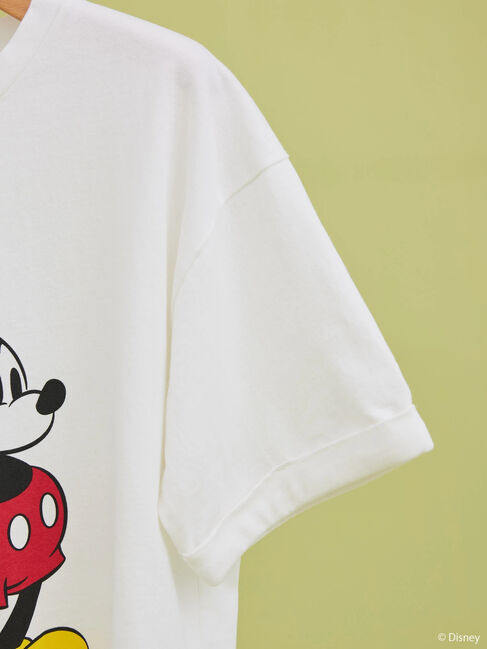  「裾フリンジ半袖カットプルオーバー/Mickey」|Tシャツ・カットソー|