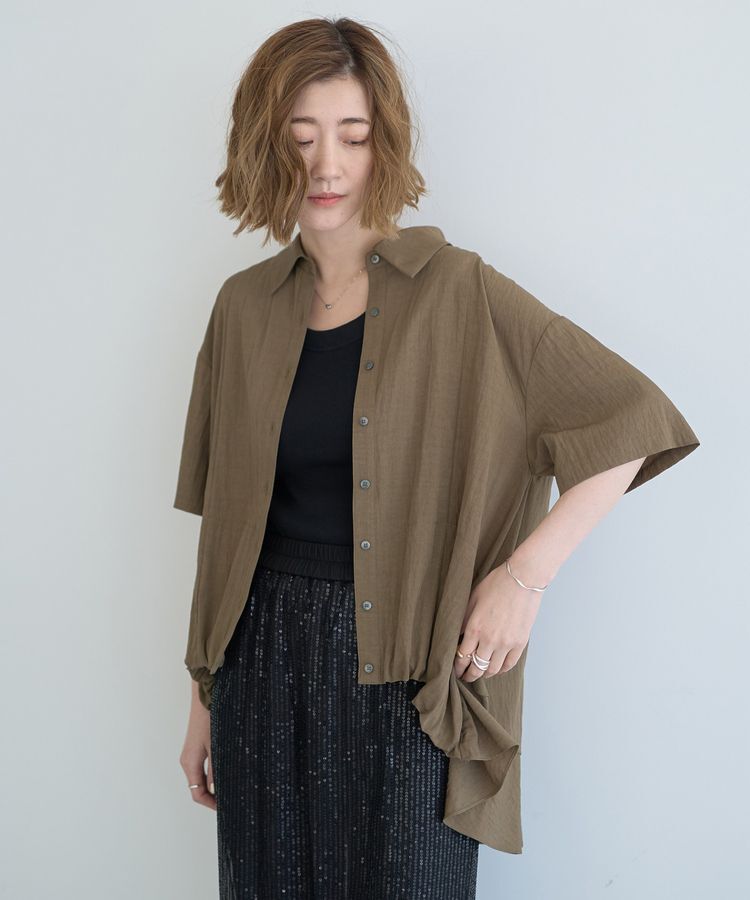 Editt by YECCA VECCA「【接触冷感】裾バルーン切替デザインヘムシャツ」|シャツ・ブラウス|