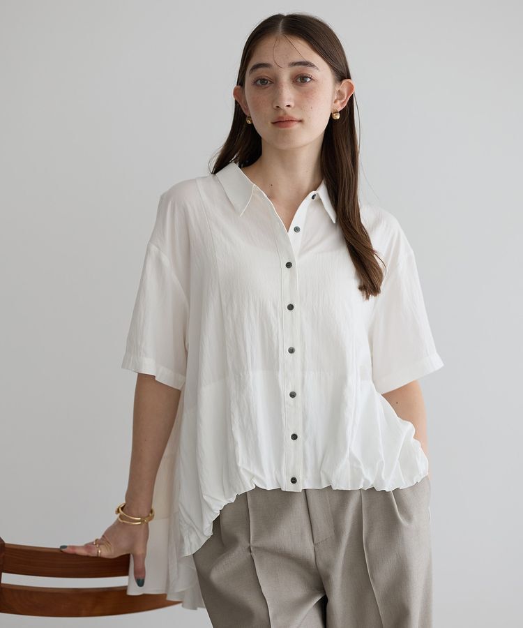 Editt by YECCA VECCA「【接触冷感】裾バルーン切替デザインヘムシャツ」|シャツ・ブラウス|