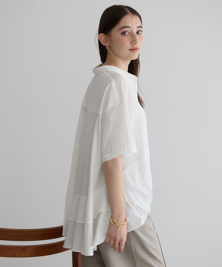 Editt by YECCA VECCA「【接触冷感】裾バルーン切替デザインヘムシャツ」|シャツ・ブラウス|