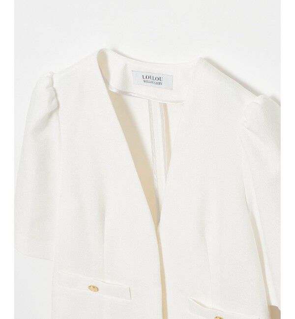 LOULOU WILLOUGHBY「【LOULOU WILLOUGHBY】ブライトリネン半袖ジャケット」|テーラードジャケット|