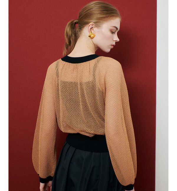 LOULOU WILLOUGHBY「【LOULOU WILLOUGHBY】柄編みニットブルゾン」|カーディガン|