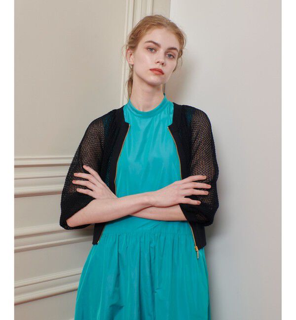 LOULOU WILLOUGHBY「【LOULOU WILLOUGHBY】柄編みニットブルゾン」|カーディガン|ブラック