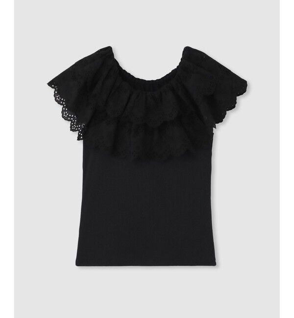 LOULOU WILLOUGHBY「【LOULOU WILLOUGHBY】レーススカラッププルオーバー」|Tシャツ・カットソー|