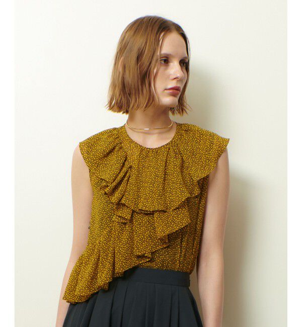 allureville「ルミナスプリントアシンメラッフルブラウス」|シャツ・ブラウス|