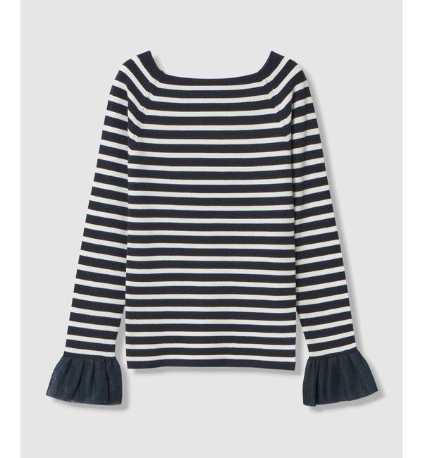 allureville「２WAYネックフリルカフプルオーバー」|ニット・セーター|ブルー系