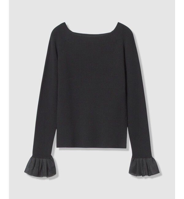 allureville「２WAYネックフリルカフプルオーバー」|ニット・セーター|ブラック