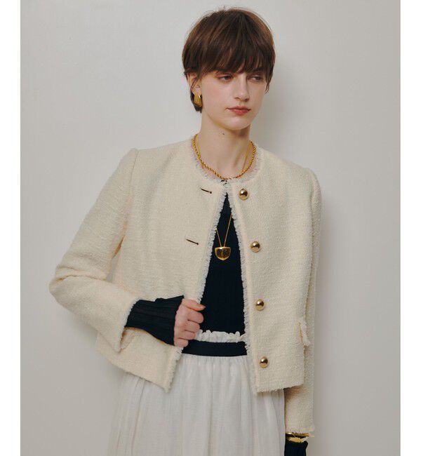 allureville「ツィードノーカラージャケット」|ノーカラージャケット|