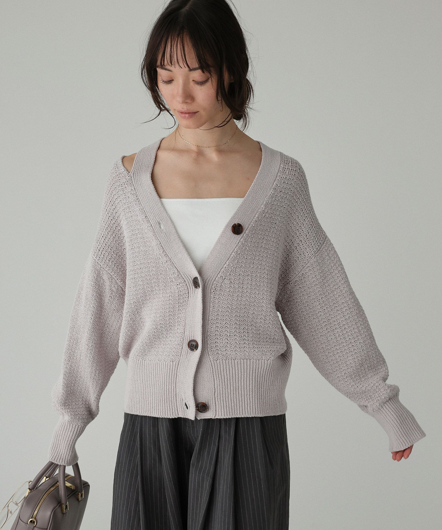 BABYLONE「編み柄ニットカーデ」|ニット・セーター|
