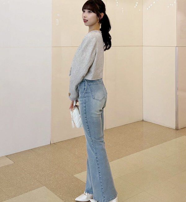  「【miyabi企画】パール釦ツイードノーカラージャケット」|テーラードジャケット|