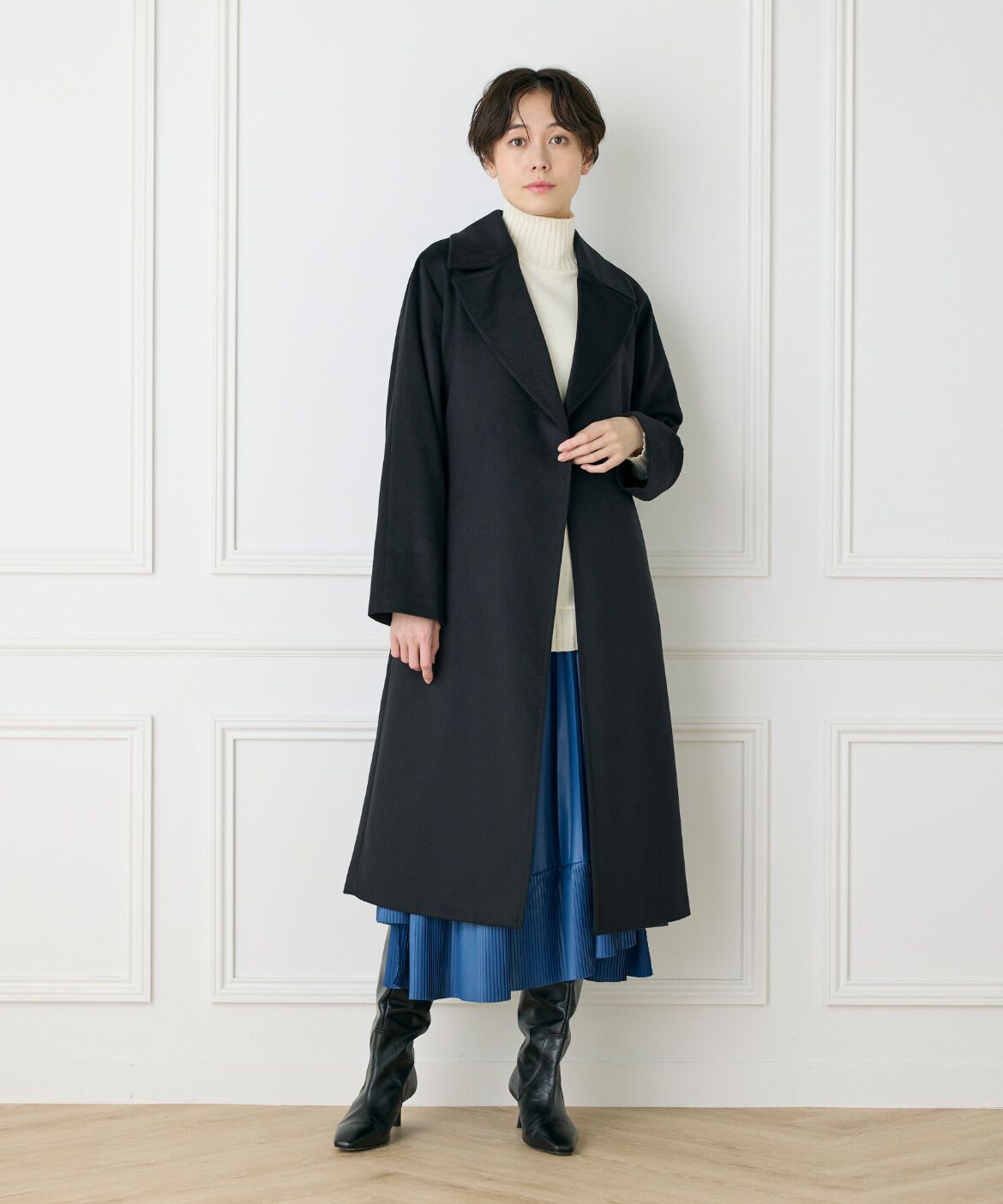 INED「《大きいサイズ》ダイヤモンド加工プリーツスカート」|スカート|