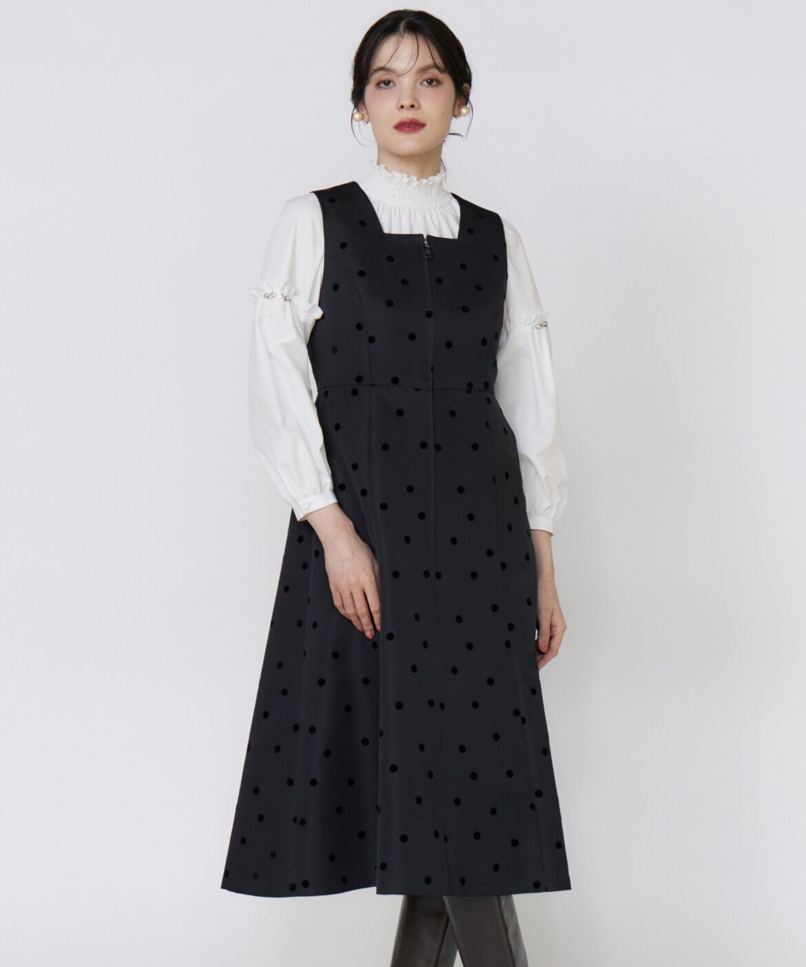 Maglie le cassetto「《大きいｻｲｽﾞ》《WEB限定》ﾄﾞｯﾄﾌﾛｯｷｰﾜﾝﾋﾟｰｽ《M Maglie l」|その他|