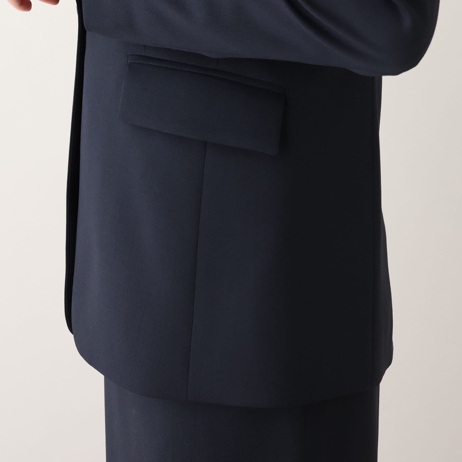 UNTITLED「【軽くて快適！】ウール混 ストレッチノーカラージャケット」|ノーカラージャケット|