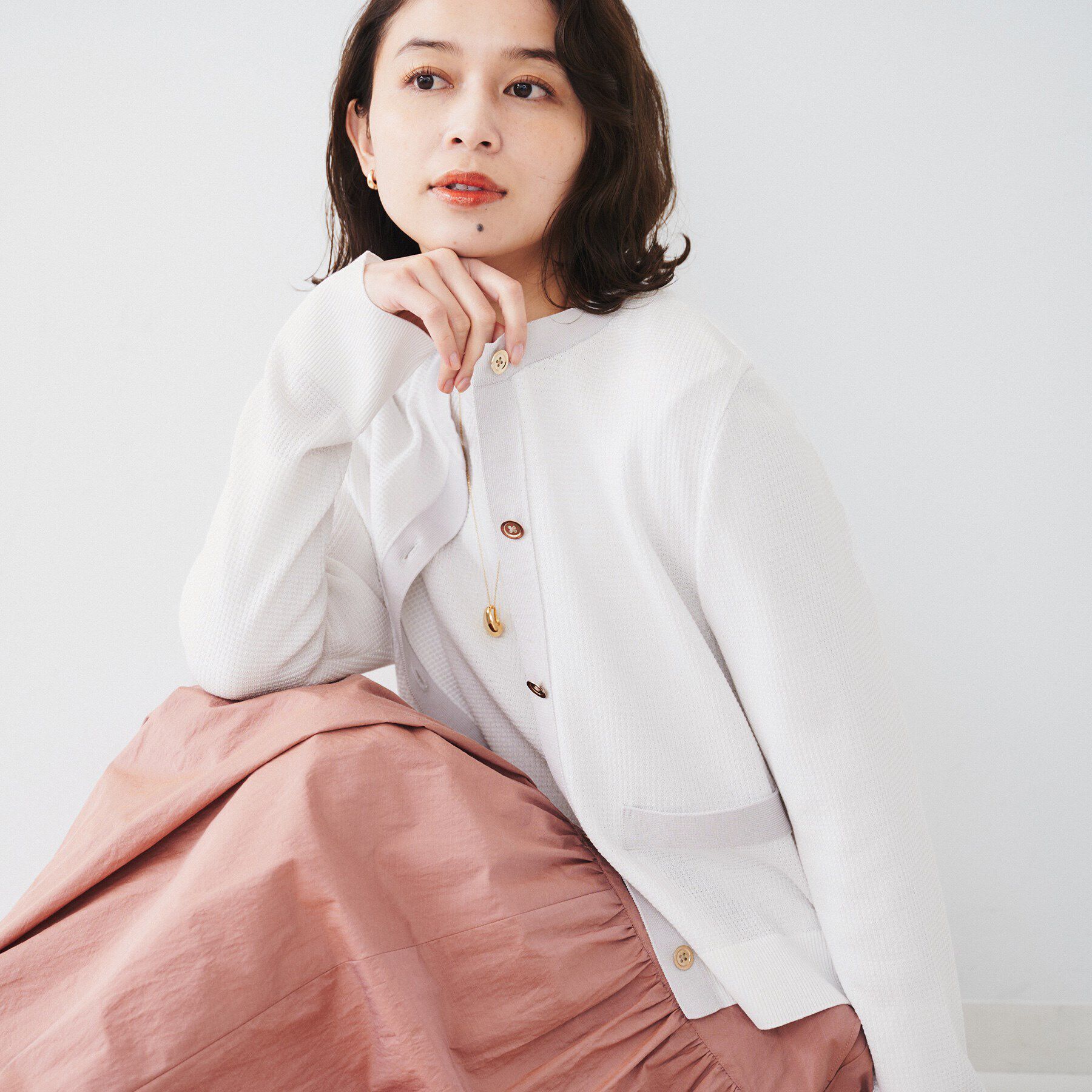 UNTITLED「【配色カラー/アンサンブル可能】キレイめ カーディガンニット」|カーディガン|