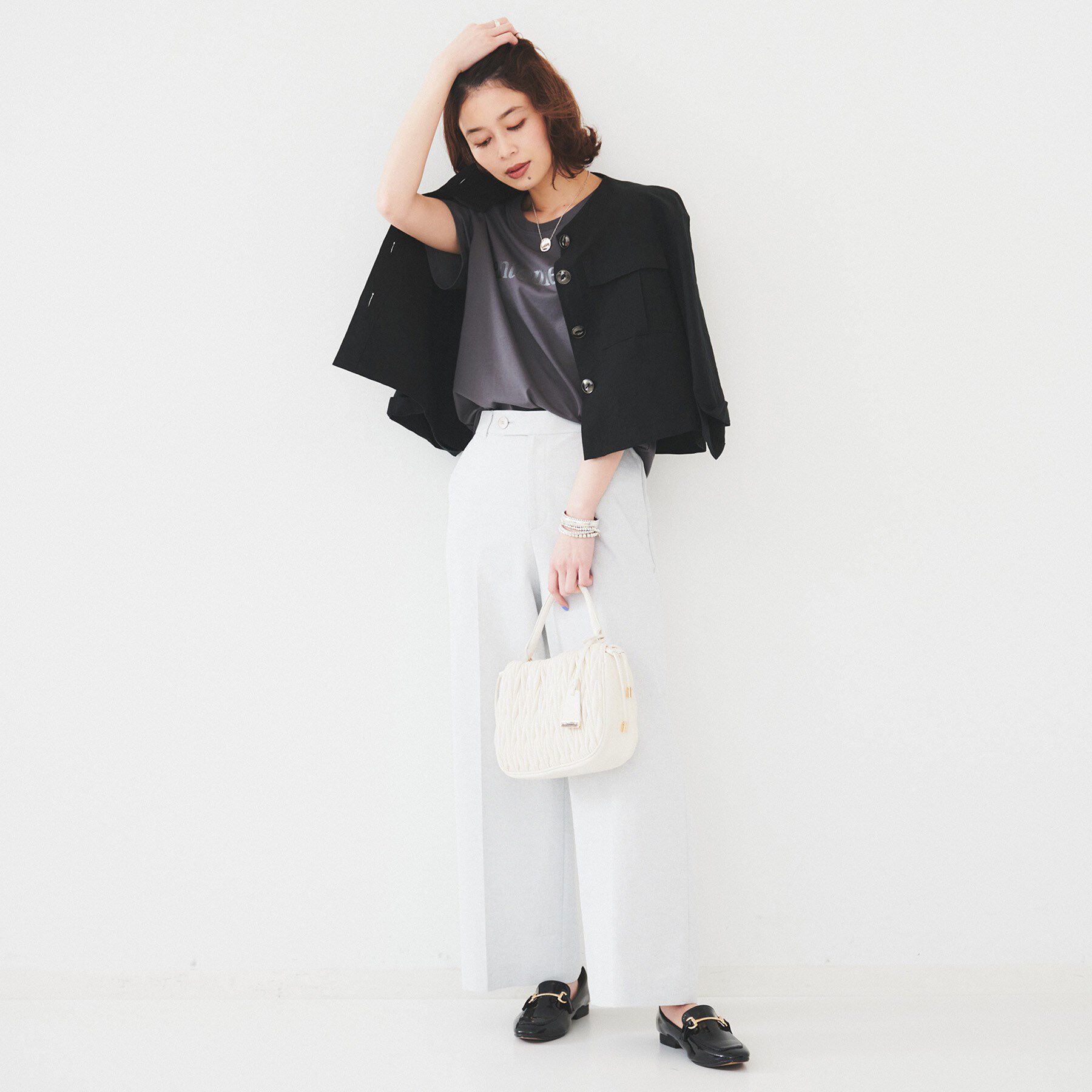 UNTITLED「【洗える/ロゴ】プリントジャージTシャツ」|Tシャツ・カットソー|