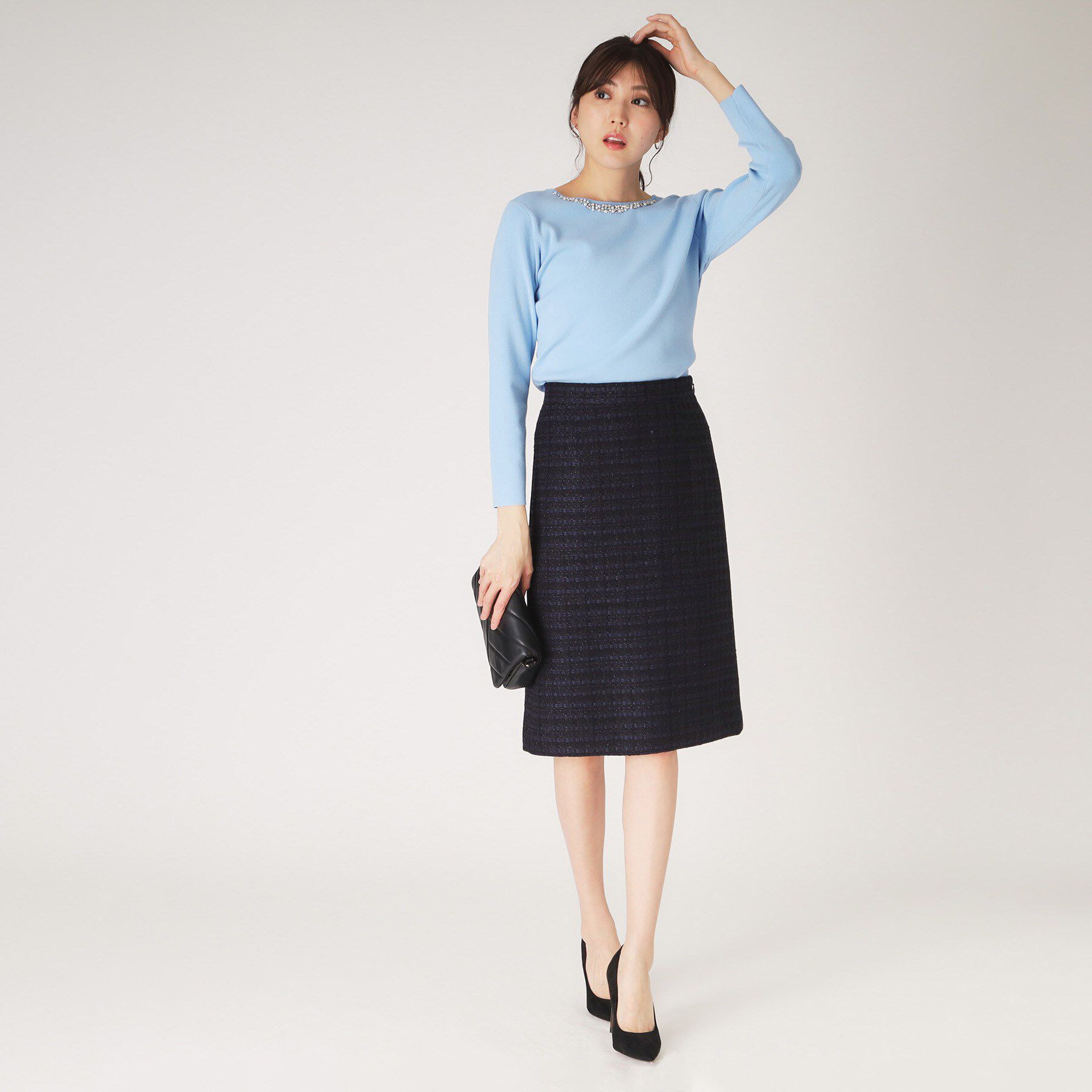 COUP DE CHANCE「【洗える】ビジューニットプルオーバー」|ニット・セーター|