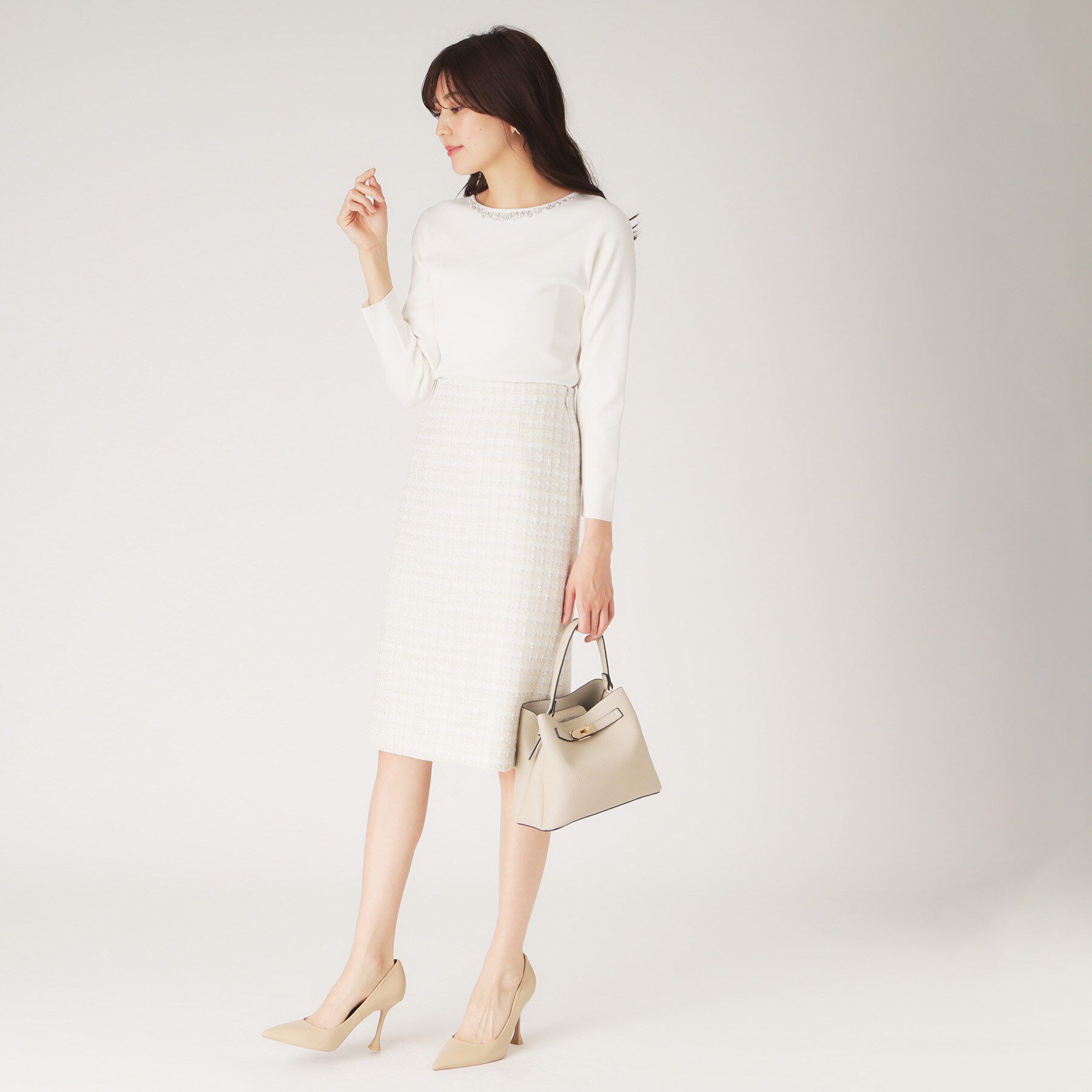 COUP DE CHANCE「【洗える】ビジューニットプルオーバー」|ニット・セーター|