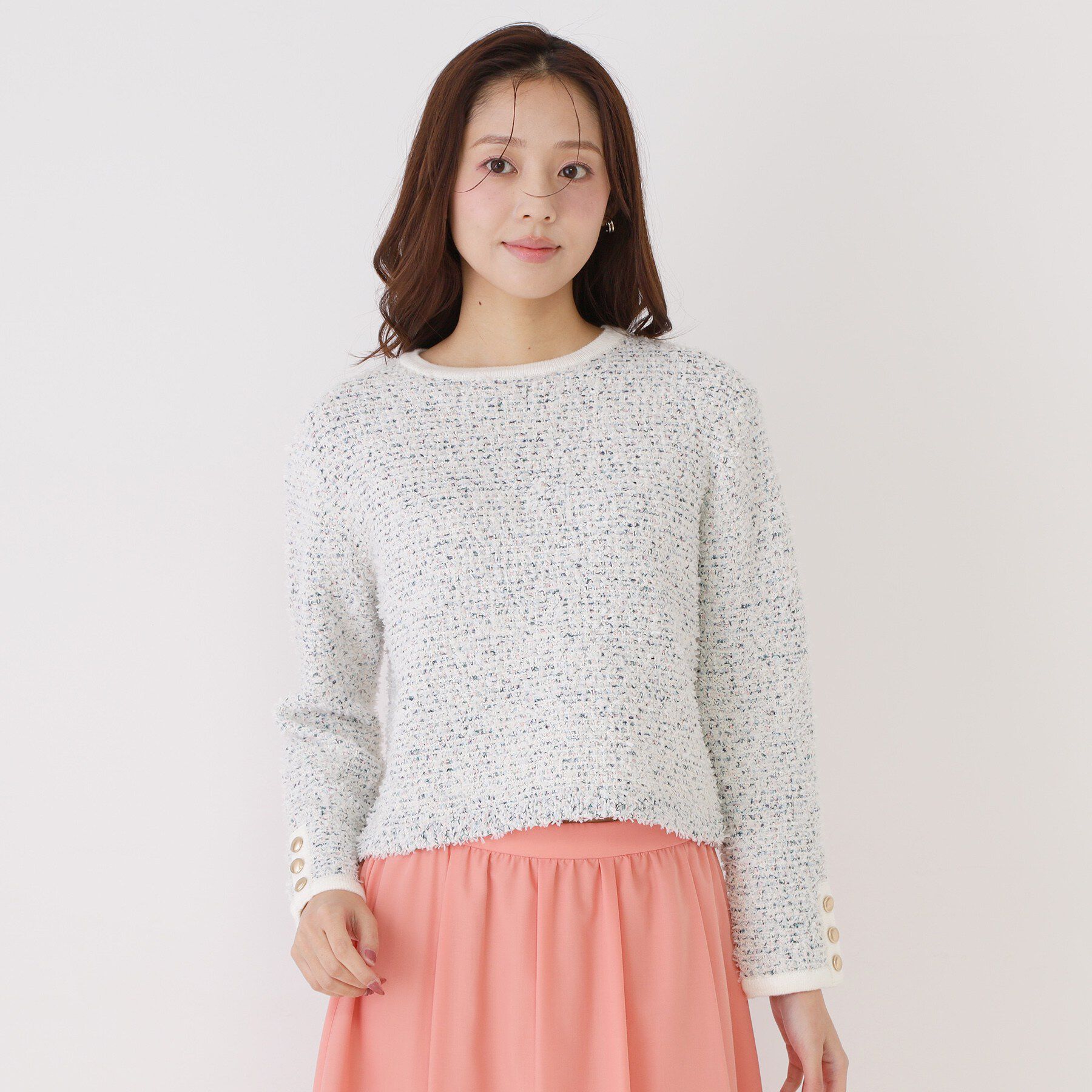 COUP DE CHANCE「【洗える/セットアップ可】ツィード調ニットトップス」|ニット・セーター|