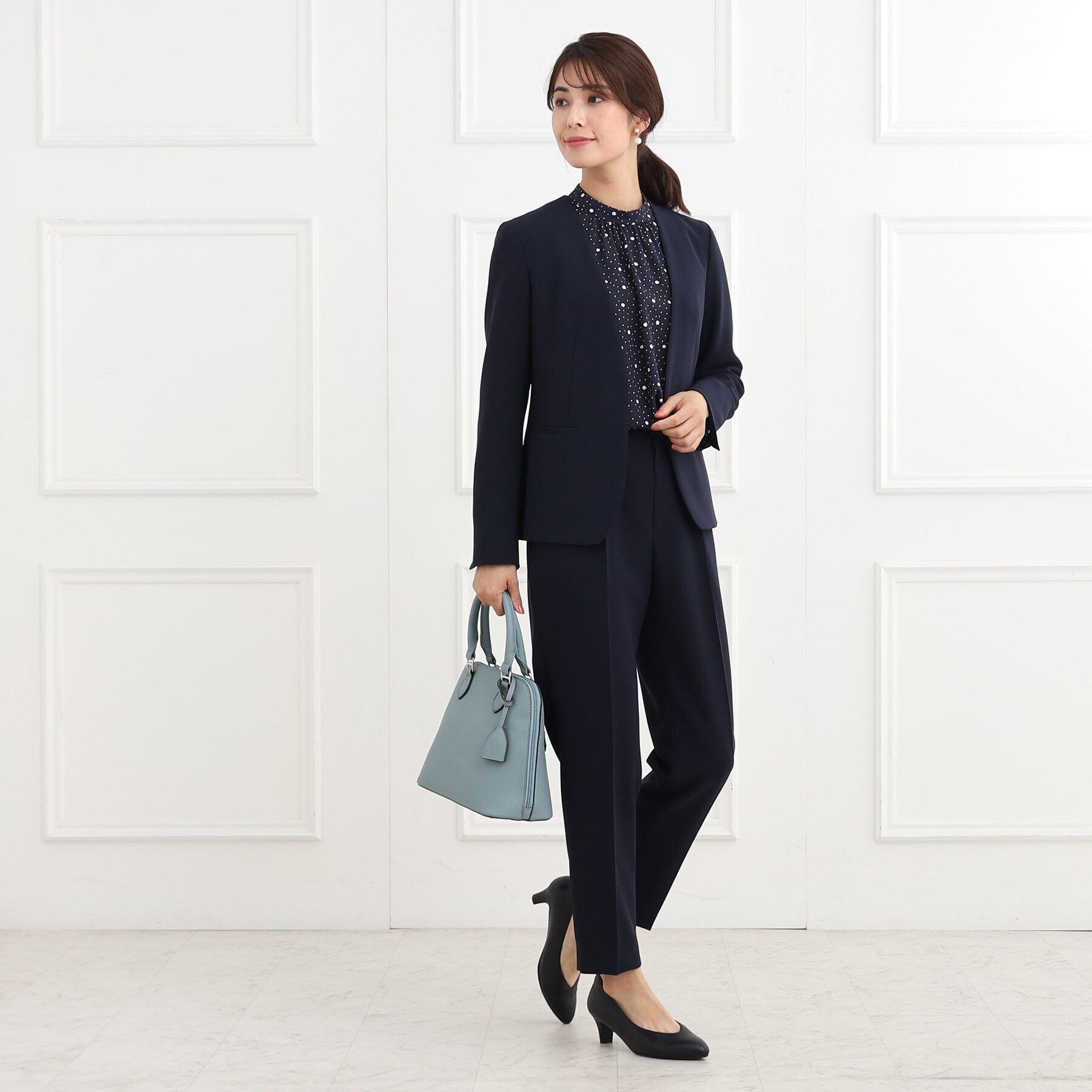 Reflect「【フォーマル/マシンウォッシュ可】ドットプリントブラウス」|シャツ・ブラウス|