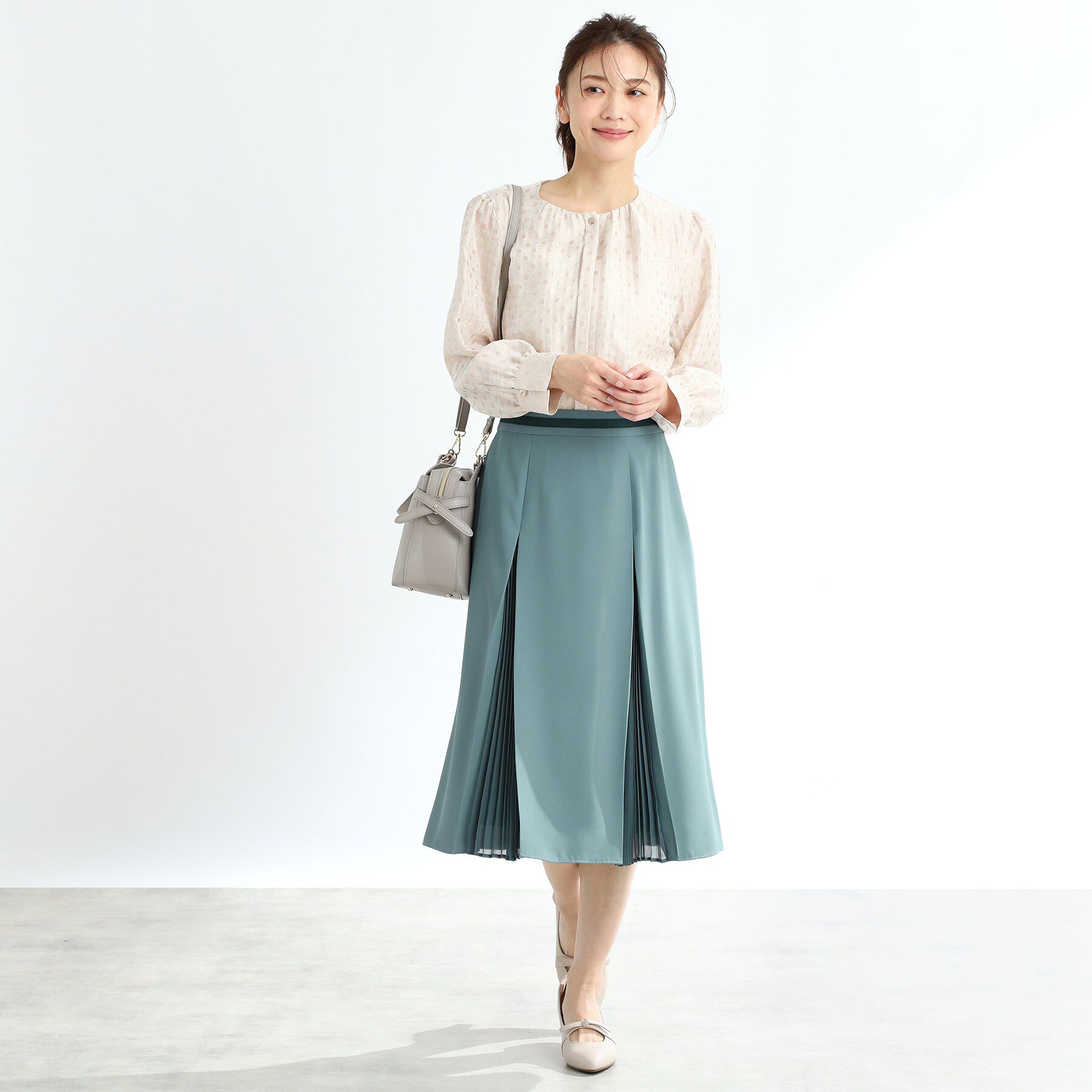 Reflect「【手洗い可】シフォンプリーツドッキングスカート」|スカート|