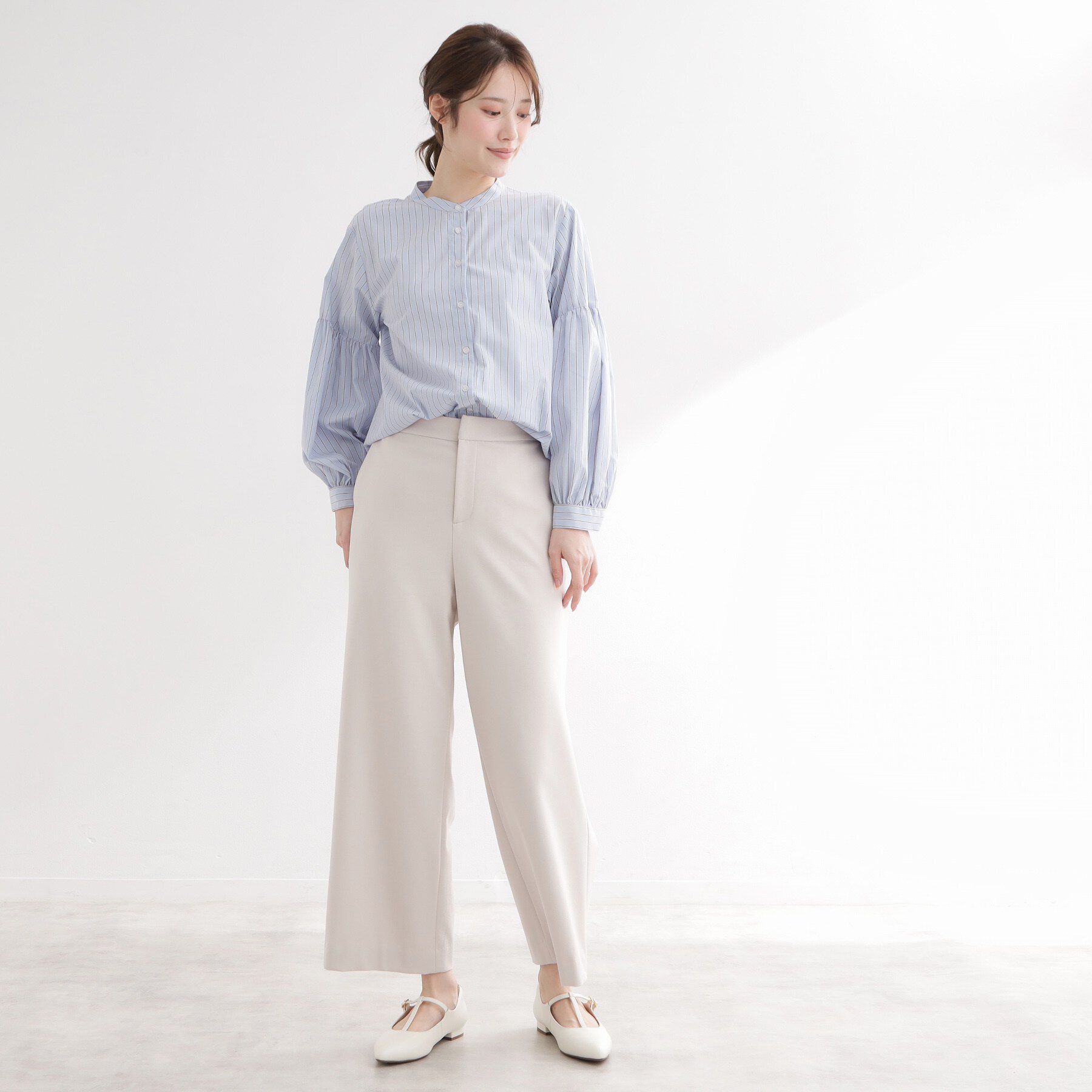 Reflect「【レイヤードにおすすめ◎】バンドカラーボリュームスリーブシャツ」|シャツ・ブラウス|