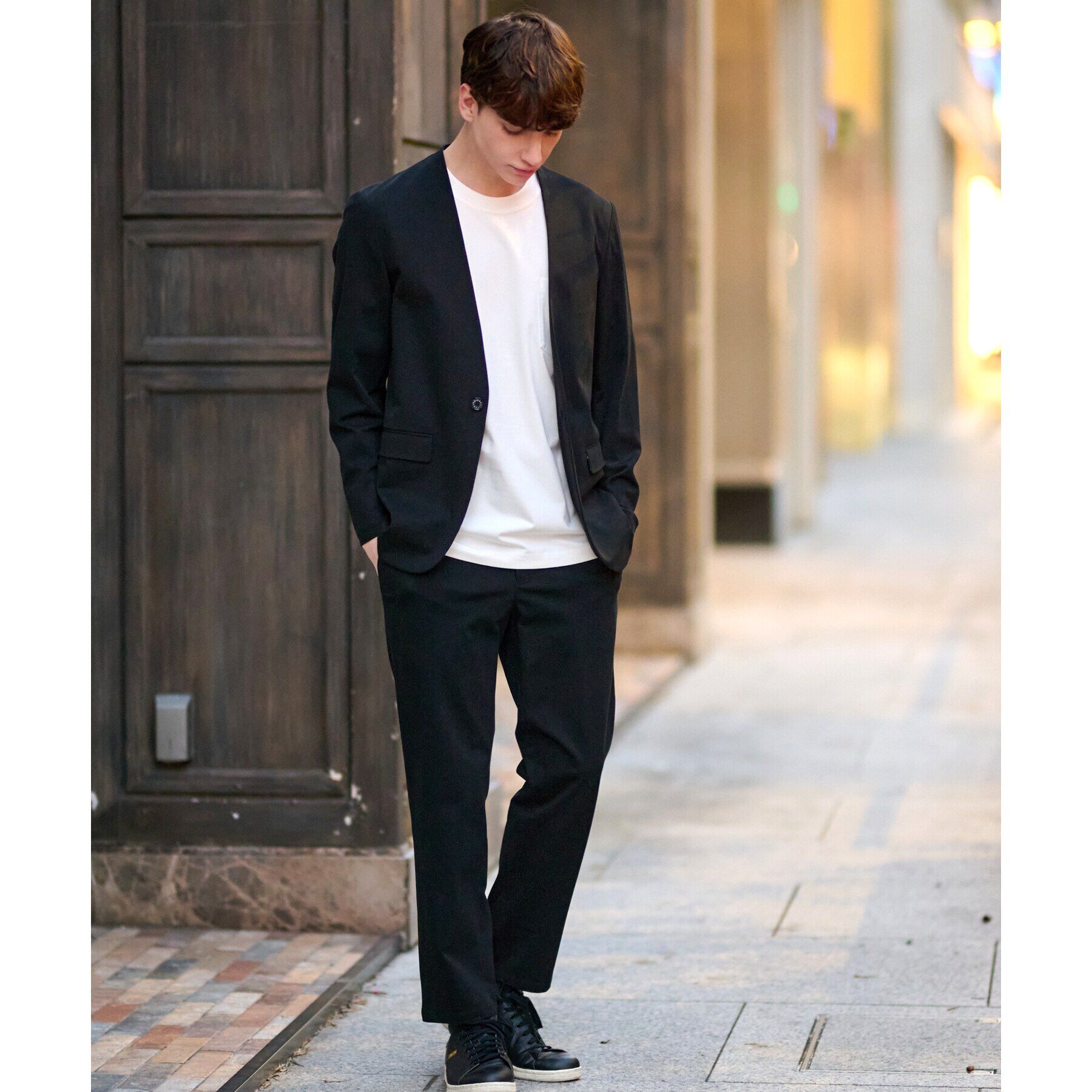 DRESSTERIOR「【セットアップ可】ドライトリコット ノーカラージャケット」|ノーカラージャケット|