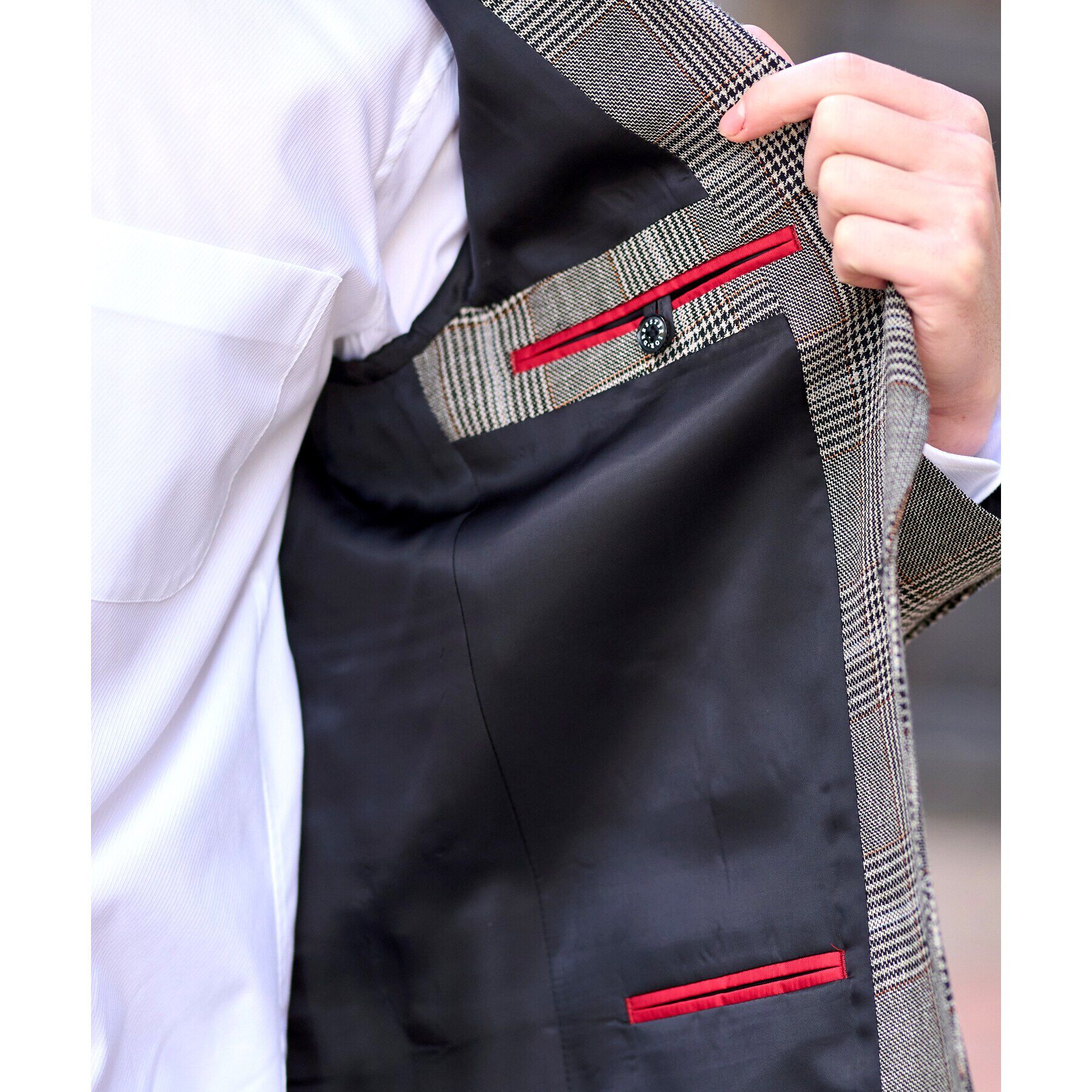 DRESSTERIOR「ウールコットン グレンチェックジャケット」|テーラードジャケット|