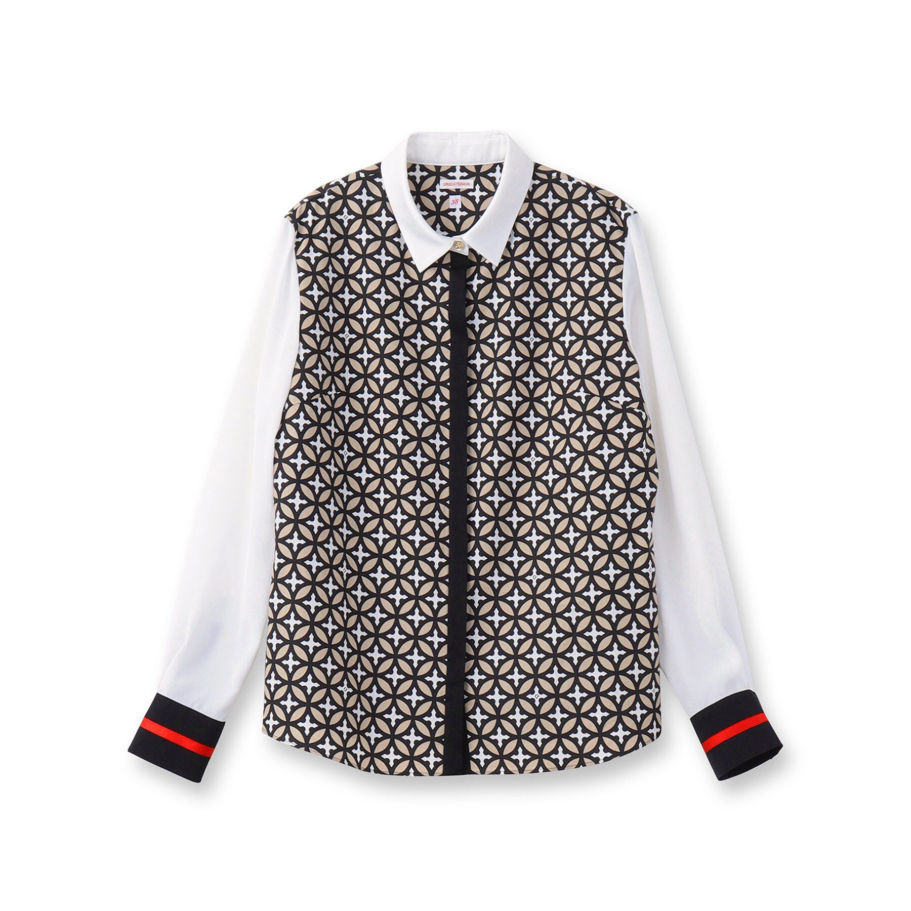 DRESSTERIOR「【美人百花/モデル美香着用】オーバーラップサークルコンビシャツ」|シャツ・ブラウス|