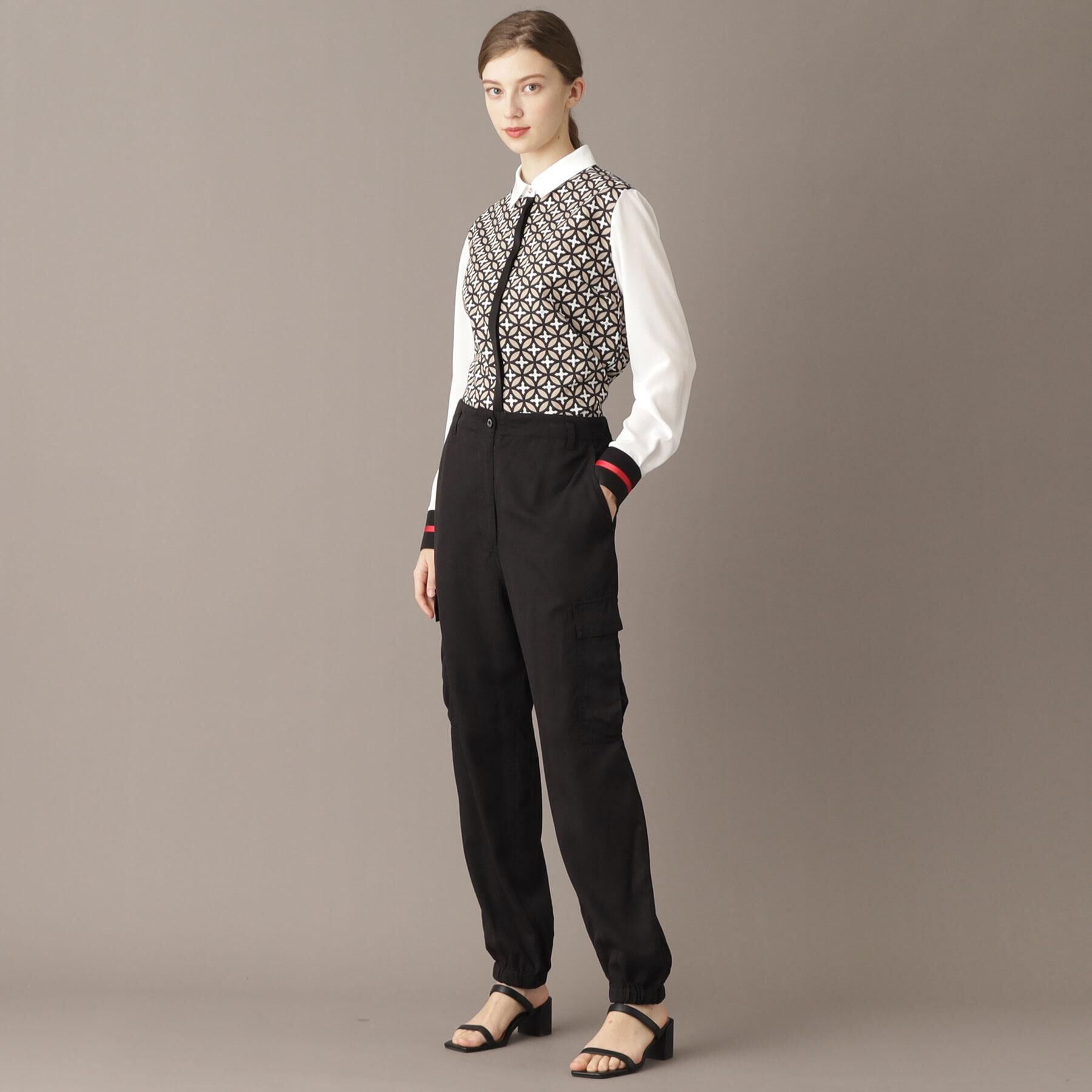 DRESSTERIOR「【美人百花/モデル美香着用】オーバーラップサークルコンビシャツ」|シャツ・ブラウス|