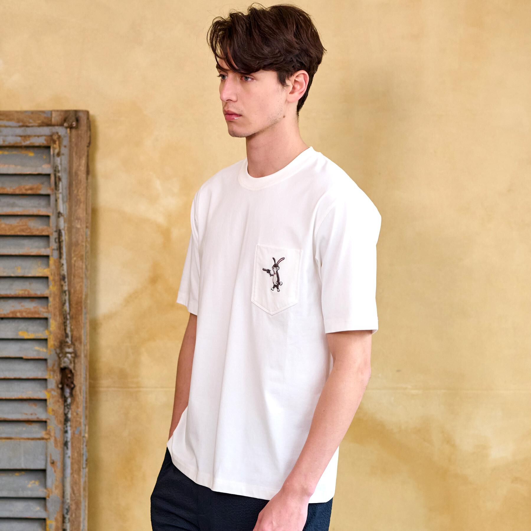 DRESSTERIOR「【接触冷感/UVカット】BACK BREEZE TECH ラビットポケTシャツ」|Tシャツ・カットソー|