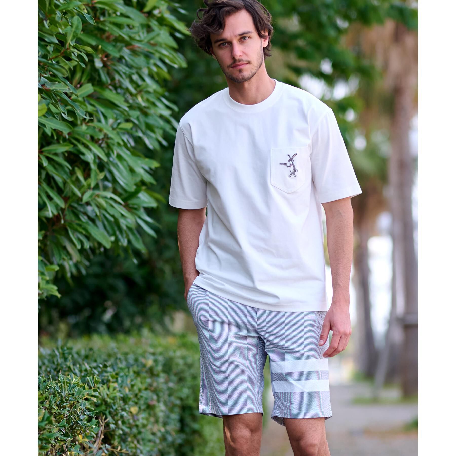 DRESSTERIOR「【接触冷感/UVカット】BACK BREEZE TECH ラビットポケTシャツ」|Tシャツ・カットソー|