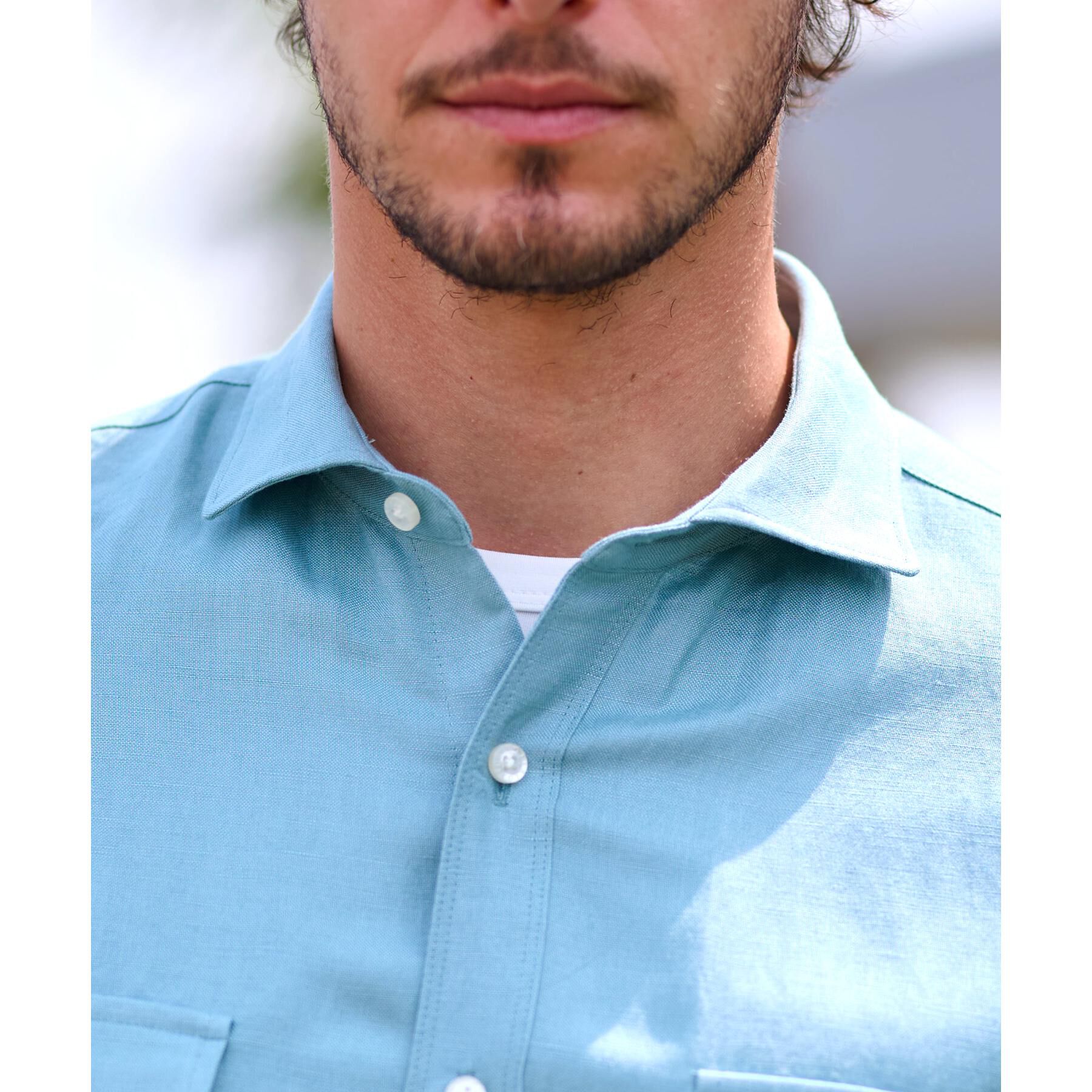 DRESSTERIOR「リネンレーヨン ハーフスリーブシャツ」|シャツ・ブラウス|