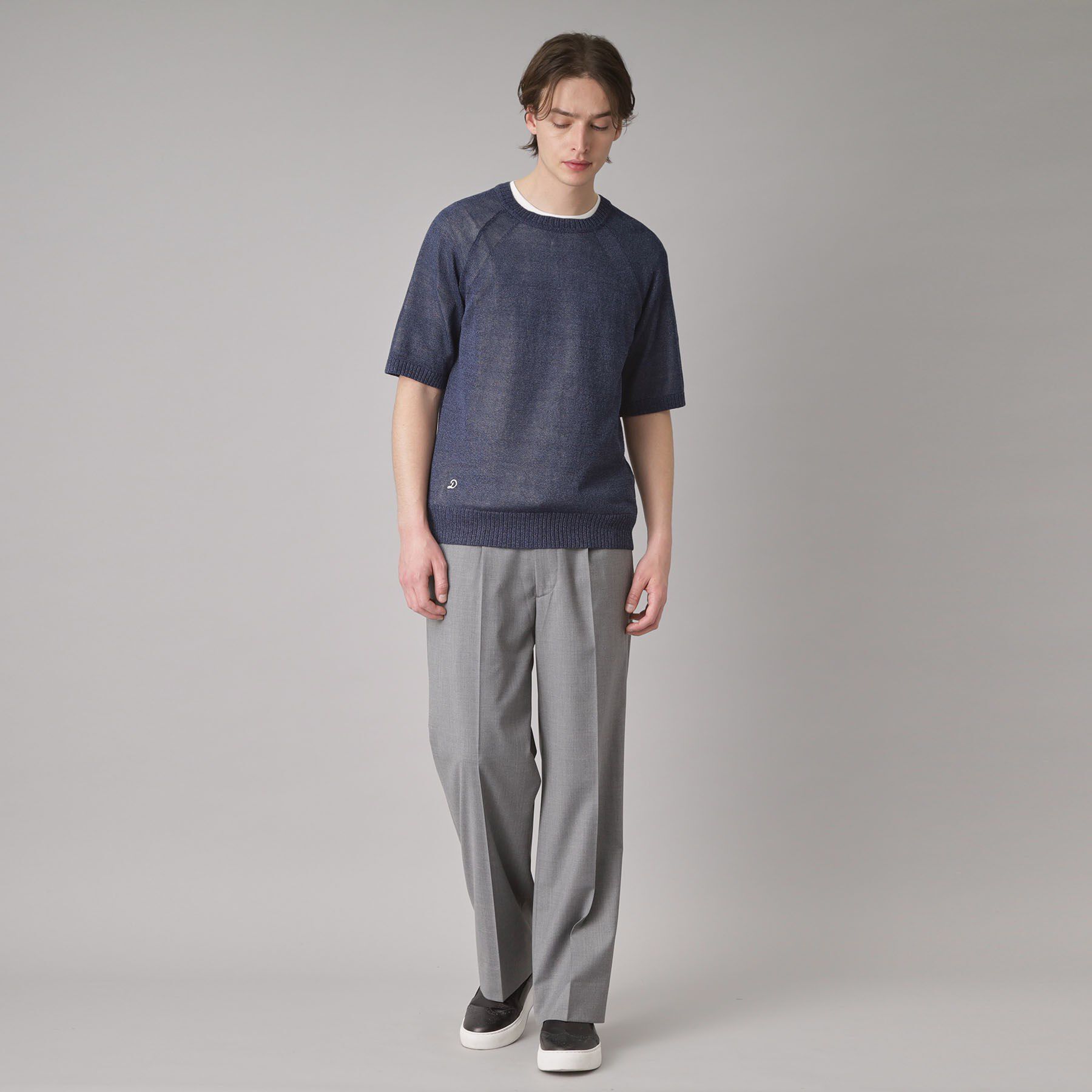 DRESSTERIOR「ペーパーコットン ハーフスリーブニット」|ニット・セーター|