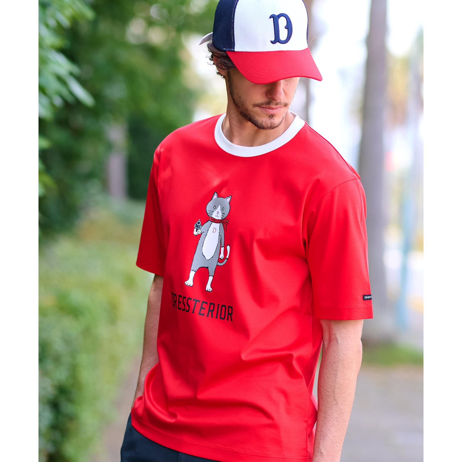 DRESSTERIOR「【接触冷感／抗菌防臭／消臭】ICE CLEAR COTTON キャットTシャツ」|Tシャツ・カットソー|