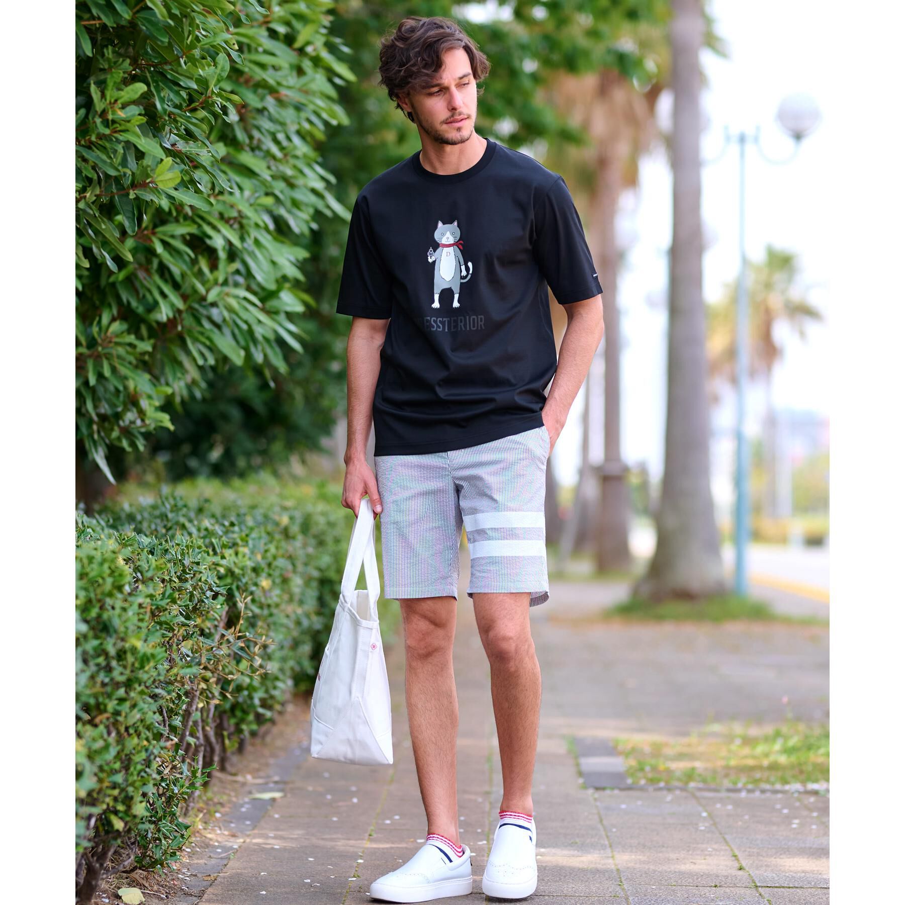 DRESSTERIOR「【接触冷感／抗菌防臭／消臭】ICE CLEAR COTTON キャットTシャツ」|Tシャツ・カットソー|