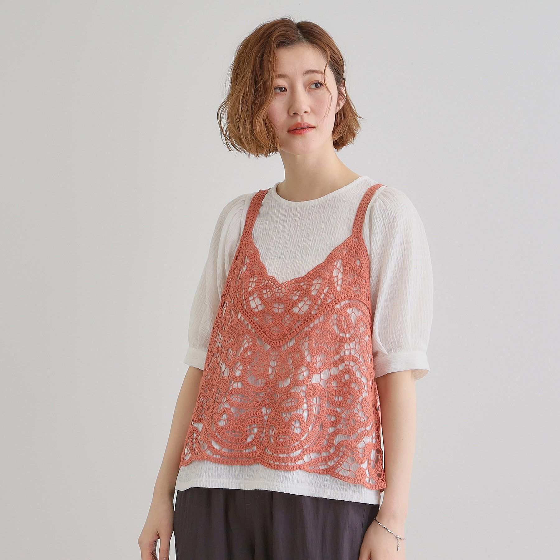 grove「1枚でお洒落に決まるレースビスチェ&times;ブラウスSET」|シャツ・ブラウス|