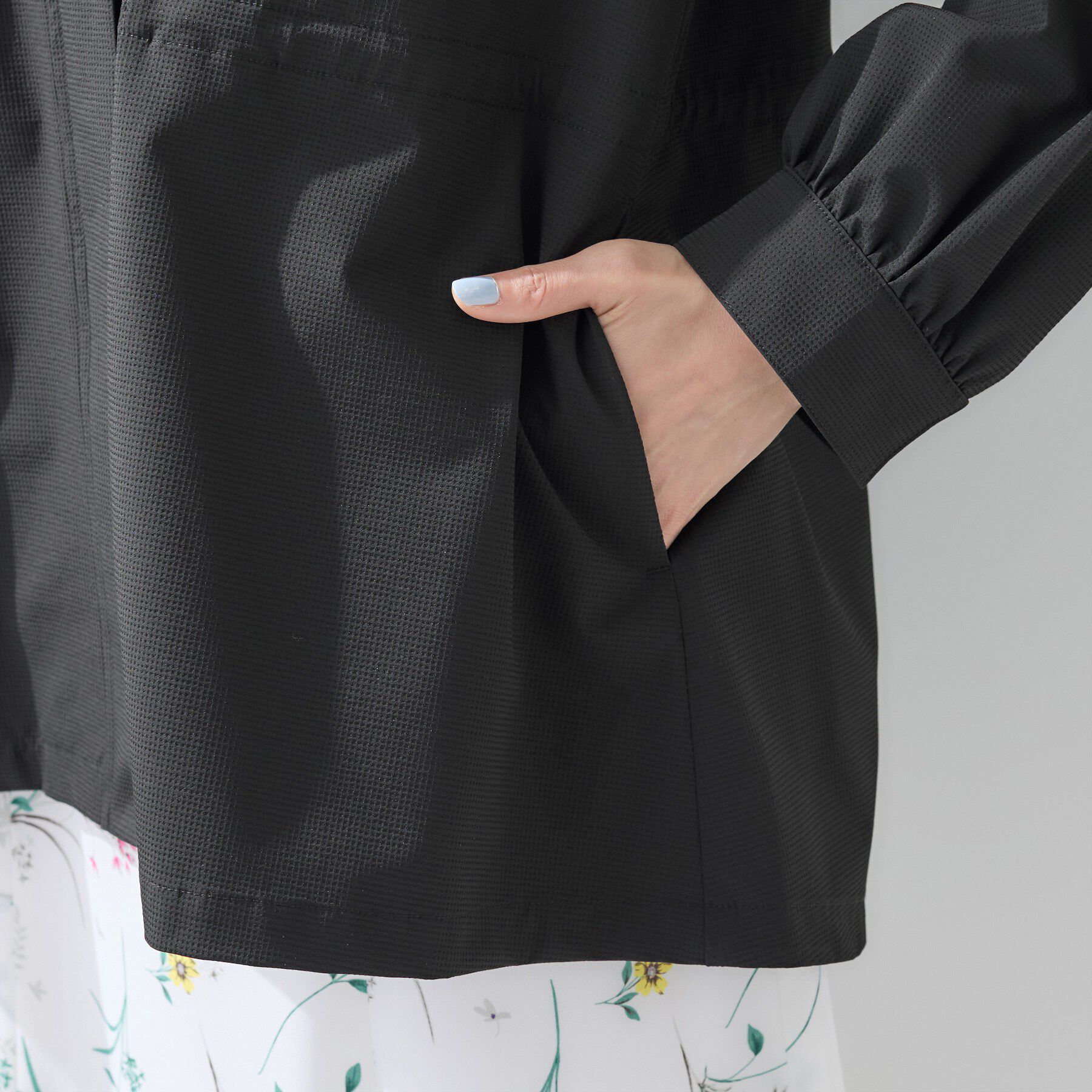 INDIVI「【撥水／フード取外し可】凹凸素材ブルゾン」|ブルゾン・スタジャン|