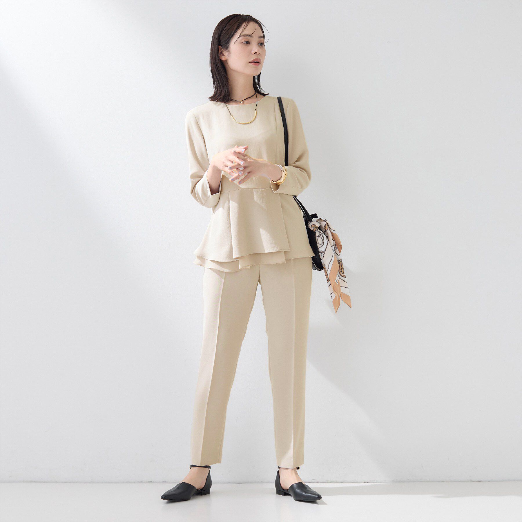 INDIVI「【洗える／UVケア／SETUP可】着る日傘テーパードパンツ」|その他|