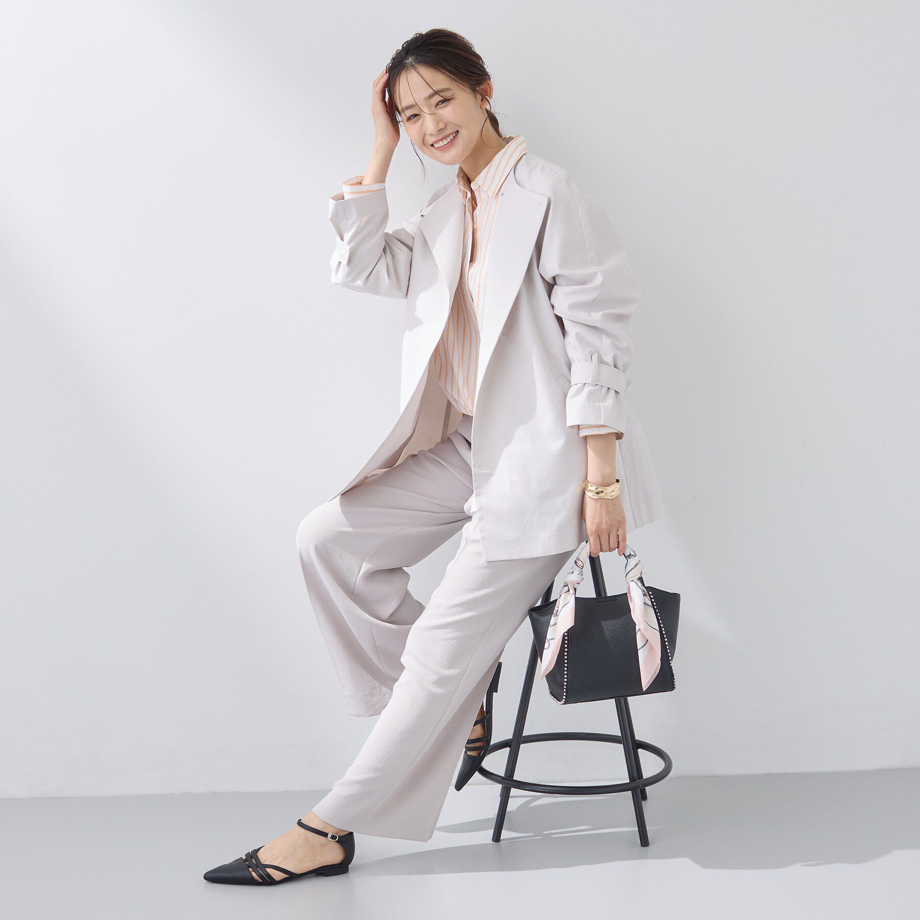 INDIVI「【撥水/軽量】ミドル丈 ミニマルトレンチコート」|トレンチコート|