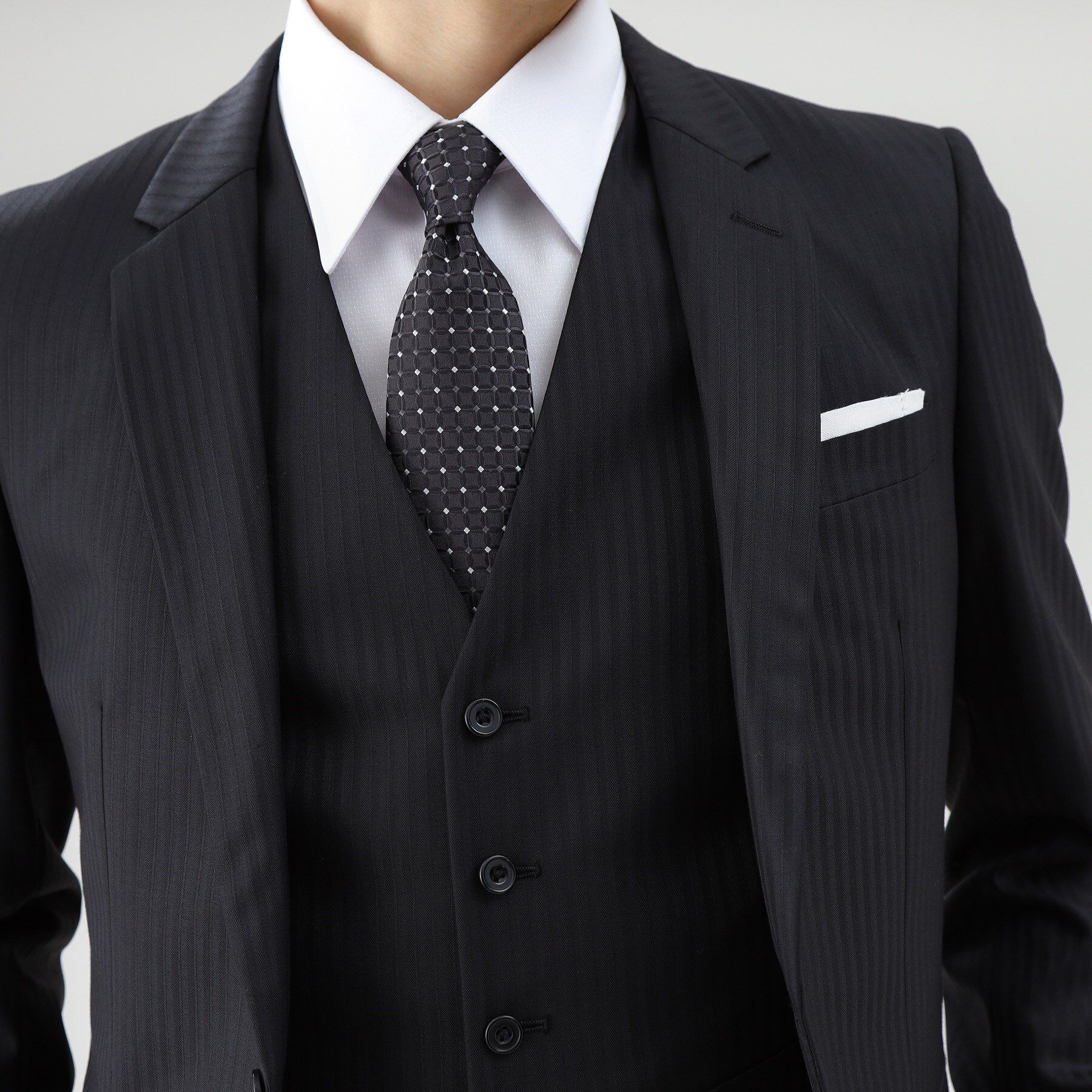 TAKEO KIKUCHI「【Sサイズ～】シャイニーヘリンボンストライプ ベスト」|スーツ|