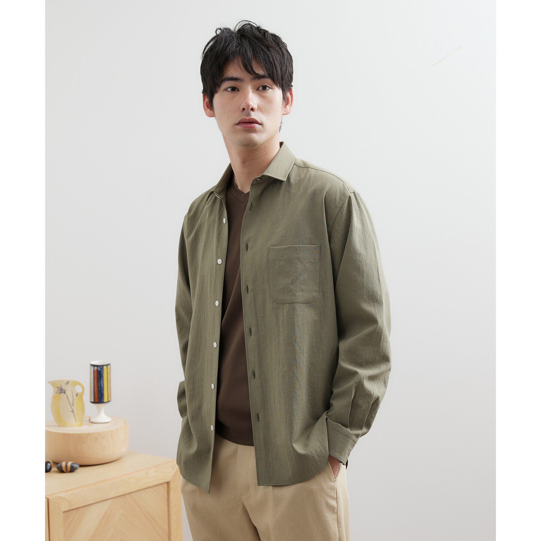 TAKEO KIKUCHI「【Made in JAPAN】麻調ショートカラーシャツ」|シャツ・ブラウス|