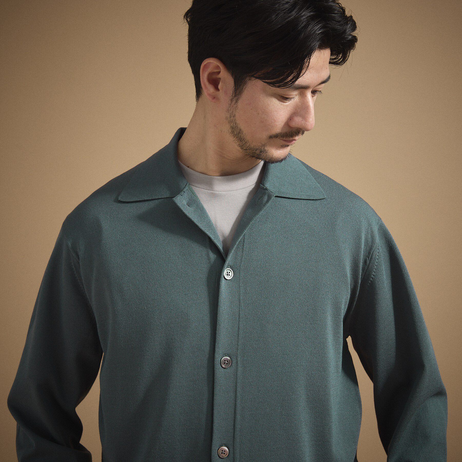 TAKEO KIKUCHI「ポロ ニットシャツ カーディガン」|カーディガン|