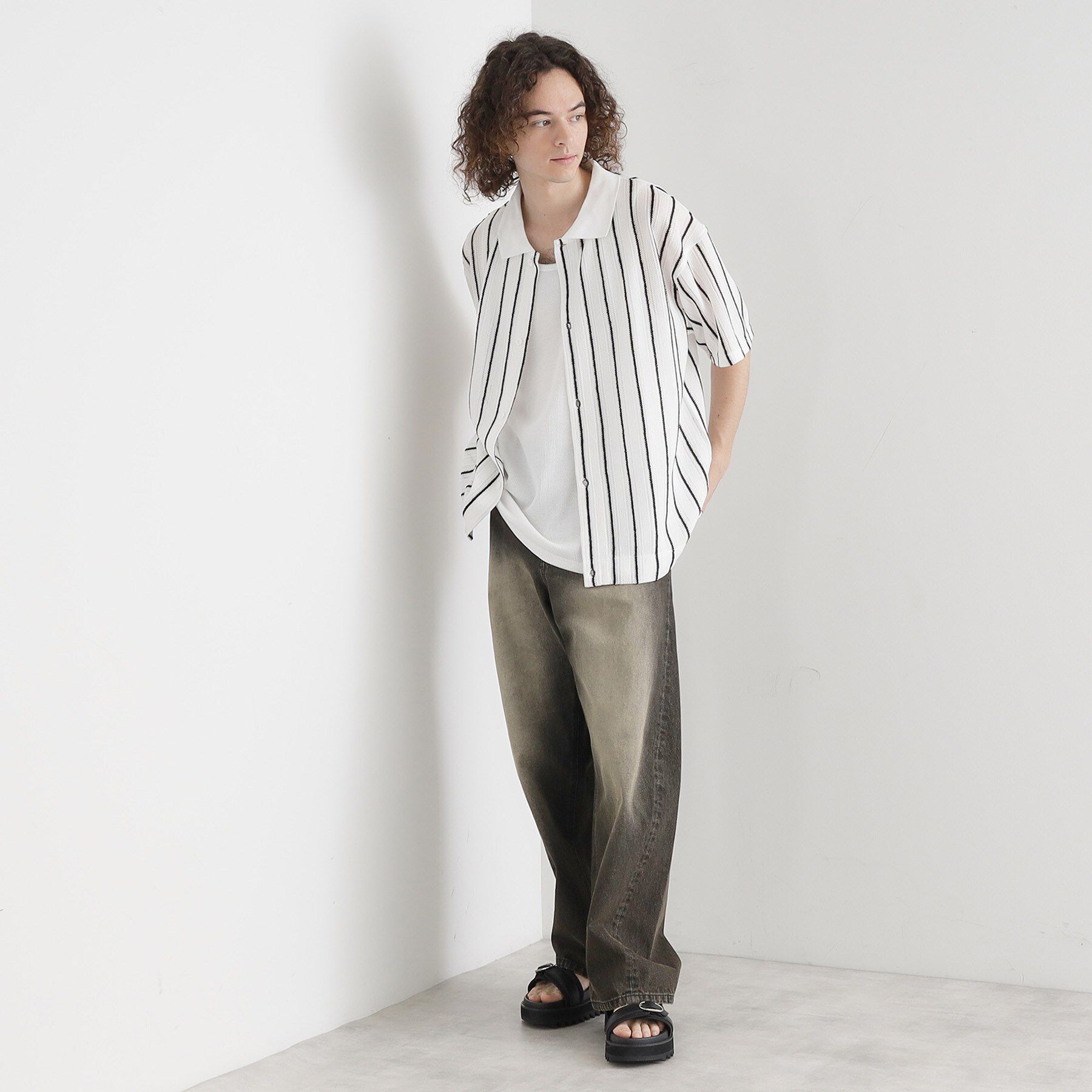 tk.TAKEO KIKUCHI「【セットアイテム】透かし編みオープンシャツ」|シャツ・ブラウス|