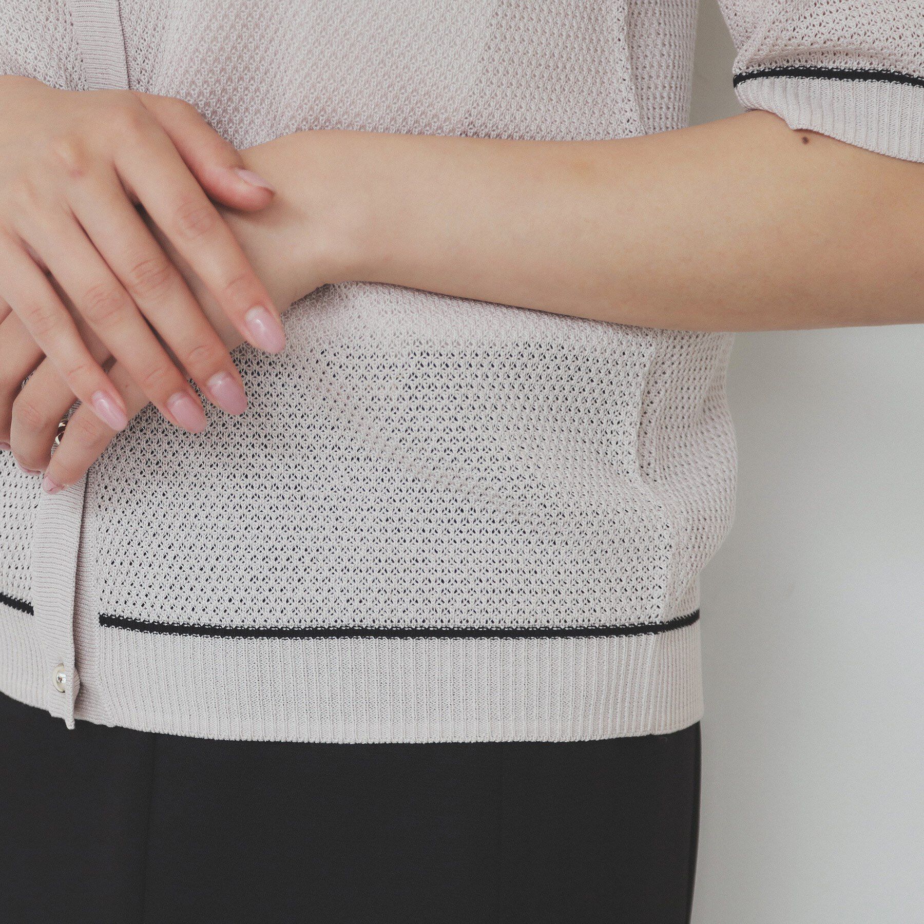 index「バイカラー半袖カーディガン【洗える/抗ピル】」|カーディガン|