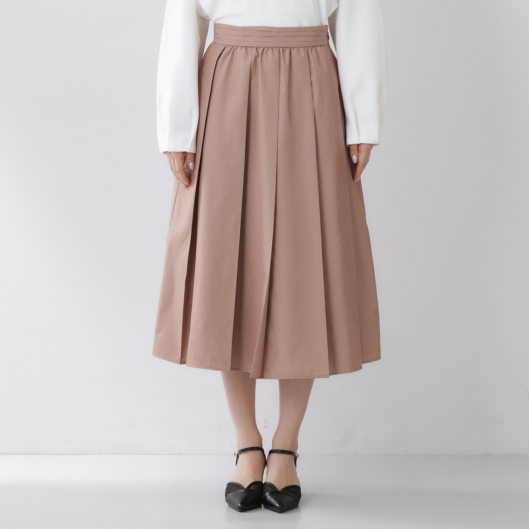 index「ポリシャンブレータックフレアスカート【洗濯機OK】」|スカート|