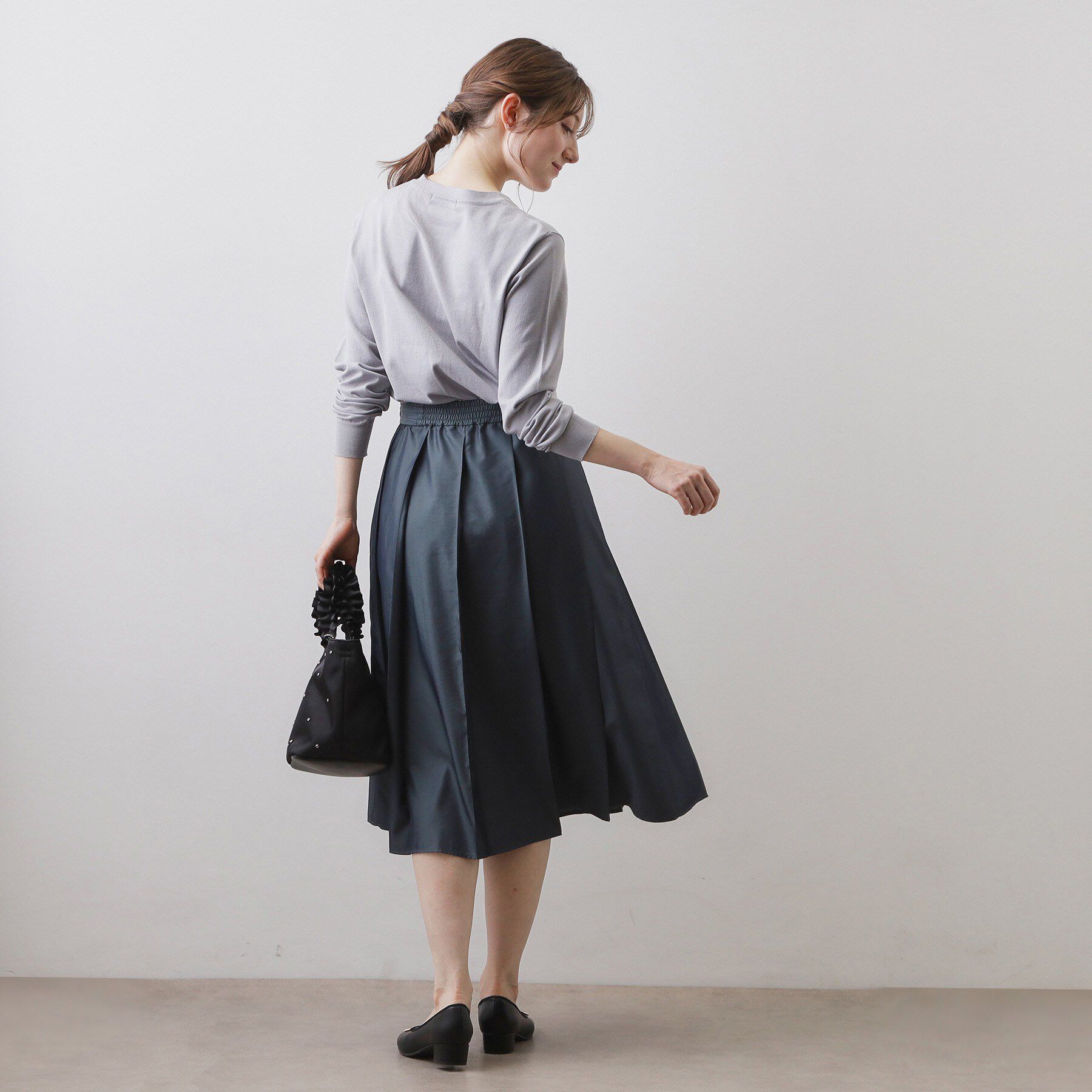 index「ポリシャンブレータックフレアスカート【洗濯機OK】」|スカート|