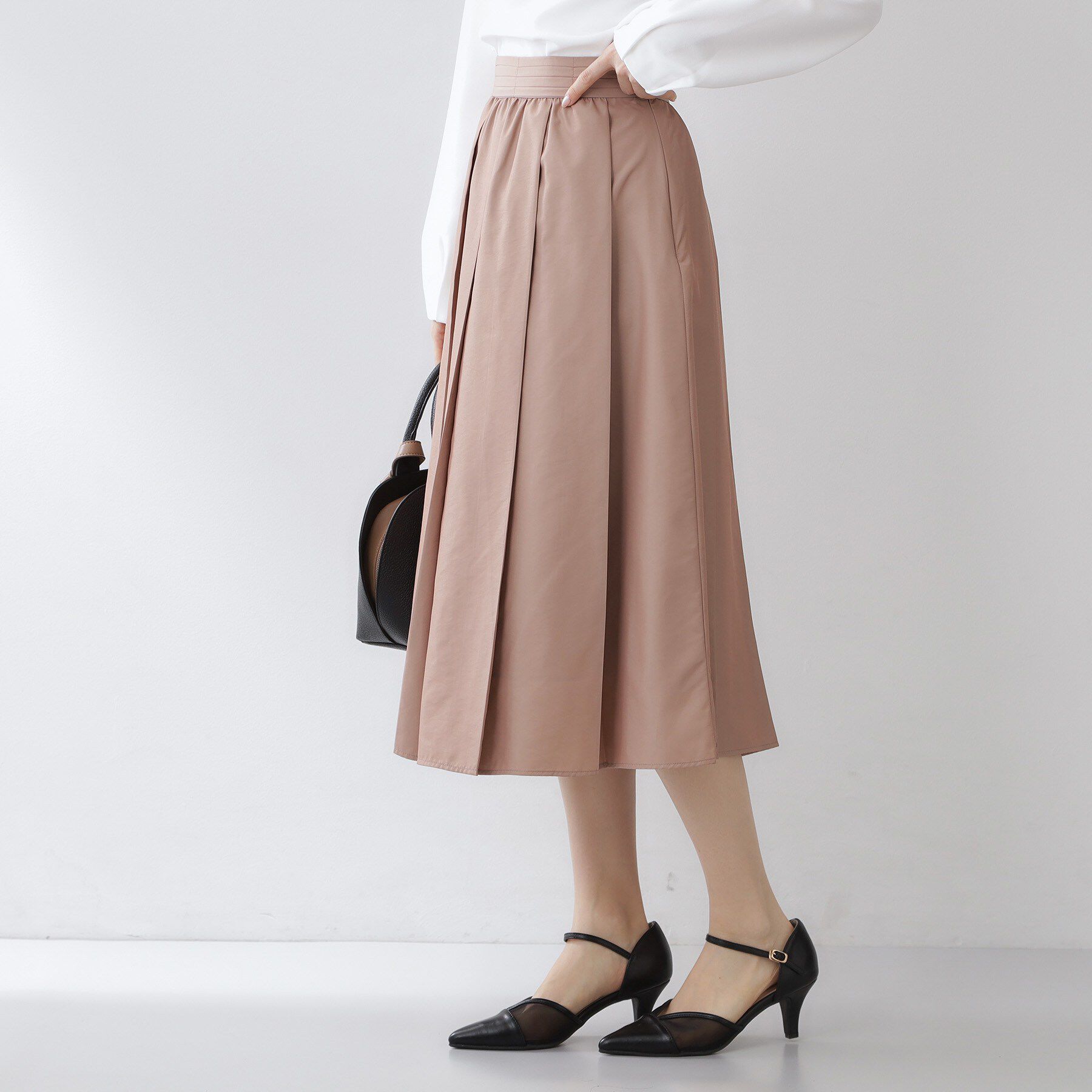 index「ポリシャンブレータックフレアスカート【洗濯機OK】」|スカート|