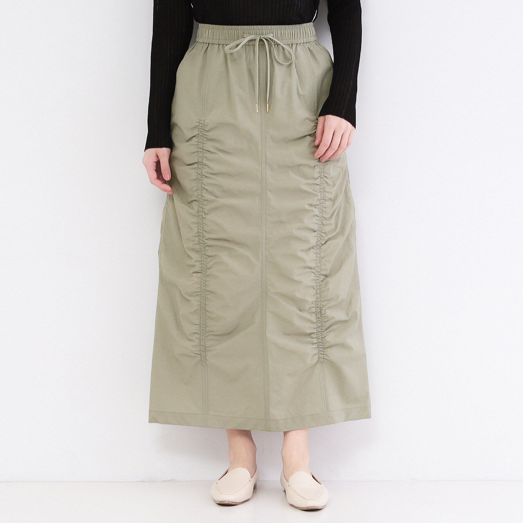 OPAQUE.CLIP「撥水シャーリングナロースカート【洗濯機OK／UVケア／花粉対応】」|スカート|